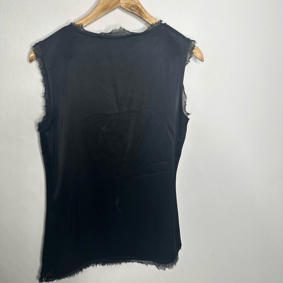 ST. JOHN COUTURE Silk Sleeveless Shell Top Black v neck classic womens S small - Picture 4 of 7